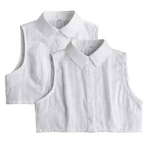 Ladies' fake collar set with a pure cotton round collar. It is available in various size specifications, including M, L, XL and 2XL. It can be matched with all kinds of coats and is suitable for wearing on various daily occasions.