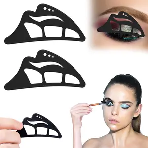 2PC Eyeshadow Stencil 5 in 1 Silicone Eyeshadow Tool Reusable Eye Makeup Aid Stencils for Make Up Beginners Women