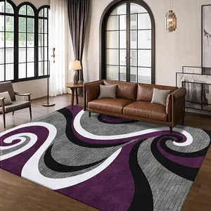 Luxury Velvet Carpet, Soft Comfortable Square Printed Geometric Pattern Rug, Modern Area Rug, Living Room Sofa Mat, Bedroom Bedside Blanket, Multiple Sizes