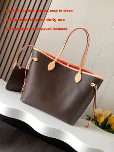 Designer bag luxury Commuter Lady tote bag large clclassic coated canvas handbag PU leather trim designer purse women's everyday shopping shoulder bag