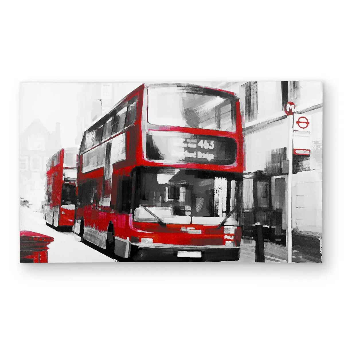 Begin Home Decor C1ROAR35A4RKQL 3 x 5 ft. Red Bus Londoner - Modern Cities Outdoor Rectangle Area Rug