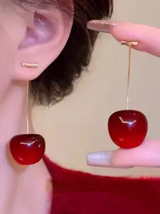Cherry Earrings for Women, New Luxury Fruit Drop Earrings, Elegant and Sexy Ear Studs, 2026 Fashion Jewelry