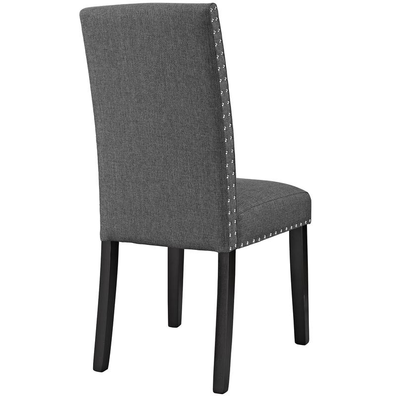 Modway Parcel Dining Upholstered Fabric Side Chair in Gray