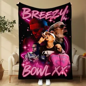 Trendy Cool Breezy Bowl Xx Flannel Blanket, Soft Warm HD Pattern, Bedroom Throw, Living Room Casual Rug, Room Decor Multi-Scene Use!