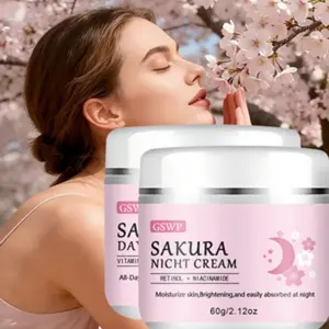Gswp Sakura Day & Night Moisturizing Cream Set, Includes Day Cream and Night Cream, Deep Hydration Skincare, All Skin Types, 120g