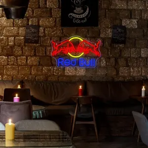 Bull Neon Sign LED Adjustable Brightness Wall Art Atmosphere Light USB Powered Suitable for Business Bars Shops Bedrooms Christmas Parties Birthdays Led Neon Lights