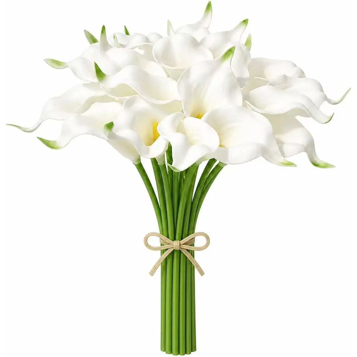 20-Stem White Horseshoe Lotus Artificial Flower Bouquet with PU Vase, Flower Design Floral Decor, Daily Home Centerpiece, Wedding Bride Bouquet, Juneteenth & Carnival Home Supplies Fake Plant Decor, Decorative Fake Plants