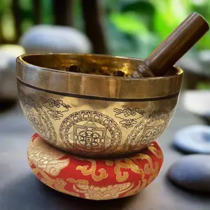 Hand-crafted and carved Singing Bowl _ 7" Diameter
