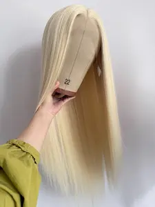 26Inch 613 Blonde Long Silky Straight Wig, 13x4 Lace Front Wigs for Women,Heat Resistant Synthetic Fiber, Natural Hairline, Transparent Lace, Suitable for Daily Wear, Women's Fashion