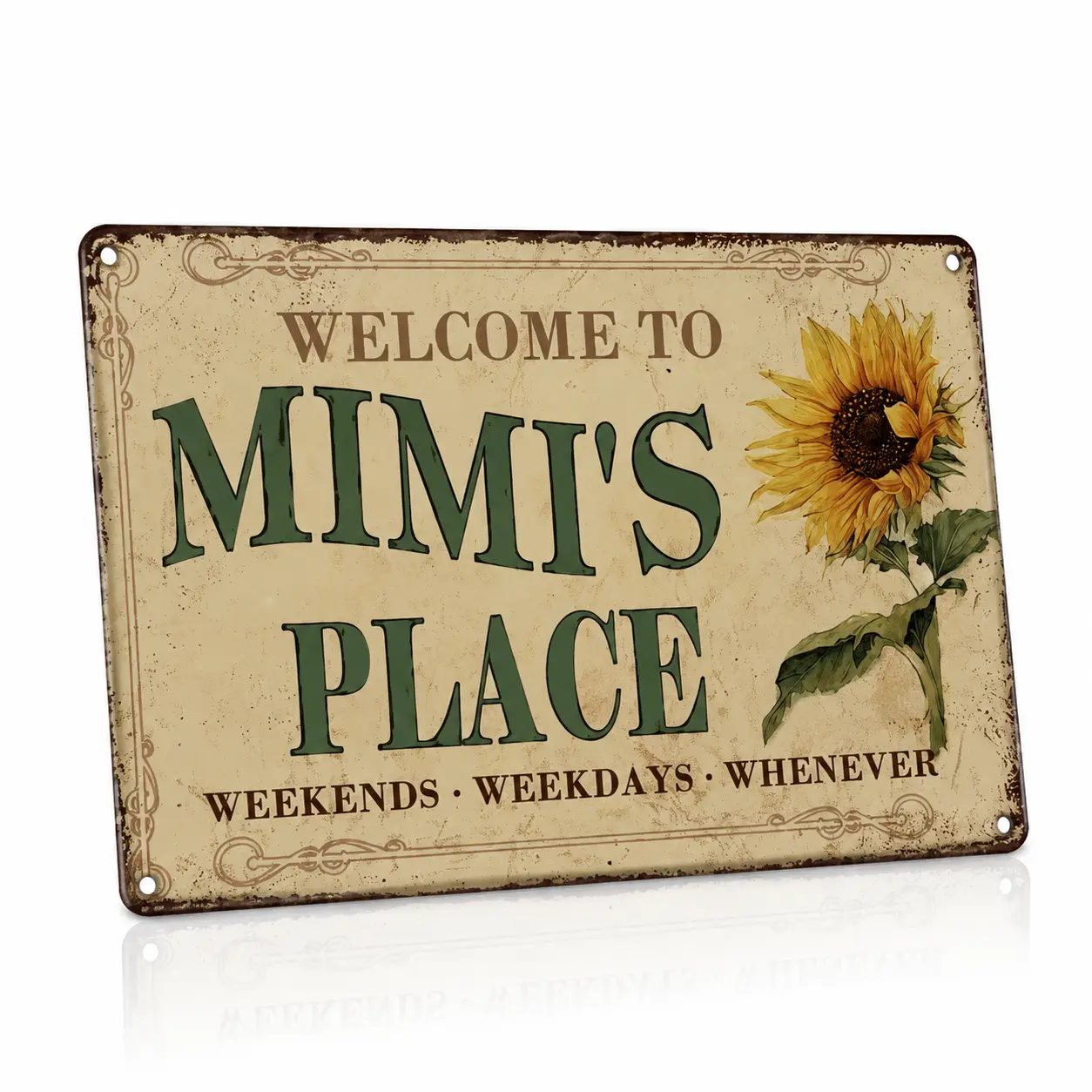 Floral Wall Art Metal Sign 8x12 Inch, Vintage Flower Wall Decor, Rustic Farmhouse Decor, Botanical Sunflower Artwork for Home Bedroom Kitchen Living Room