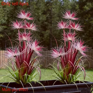 6PCS Realistic Purple Decorative Artificial Flowers Set for Outdoor Decor, UV Resistant Fake Greenery for Porch Patio Balcony Garden, Spring Summer Home Decoration, Perfect Mother's Day Gift