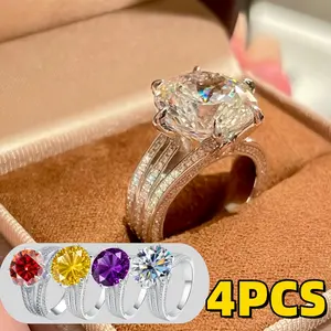 Elegant 5 CT Oval Zirconia Engagement Ring, Silver Plated Copper Wedding Band for Women, Durable & Minimalist Jewelry, Versatile for Everyday Wear, Special Occasions, and Romantic Gifts
