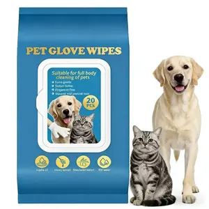 Pet Grooming Glove Wipes for Dogs Cats Horses, Deodorizing Cleaning Pet Bath Wipes, Hypoallergenic No Rinse Dog Wipes, Hydrating Fur Cleaning Gloves, Puppy Kitten Grooming Wipes, Pet Care Supplies