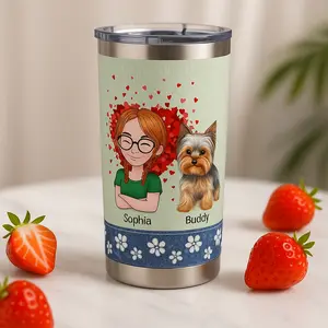 Custom "Just a Girl and Her Dog" 20oz Tumbler – Personalized Gift