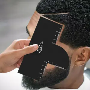 Enhancement Card for Barbers with Measurement Indicators,  Barber Hairline Shaping Tool and Color Spray Edge Line Up Tool(Black-A)