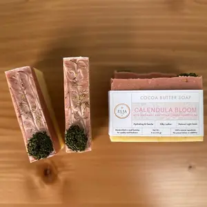 EliaPure Calendula Bloom Handcrafted Cocoa Butter Soap- Daily  Soothing Soap for your  Body Care Routine, Floral Aroma Women's Relaxing