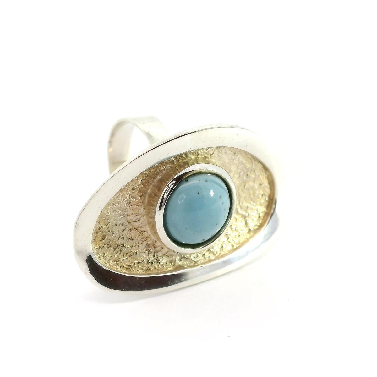 THULITE SWEDISH BLUE SILVER RING 925 Engagement Wedding Daily Casual Ethnic Anniversary