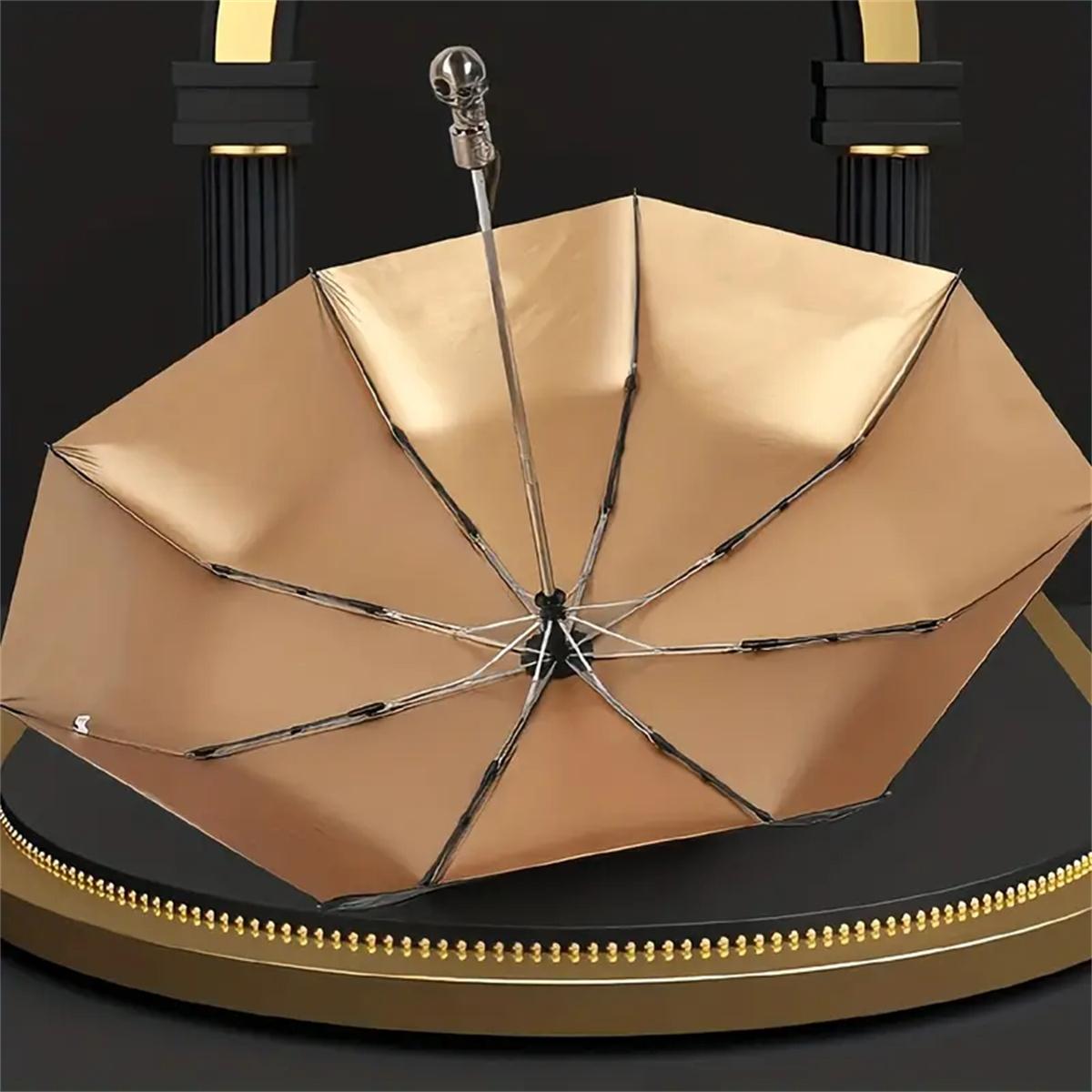 Personalized Creative Skull Handle Umbrella Windproof Waterproof Rainproof Large Surface Business Umbrella for Men and Women Multiple Specifications Available