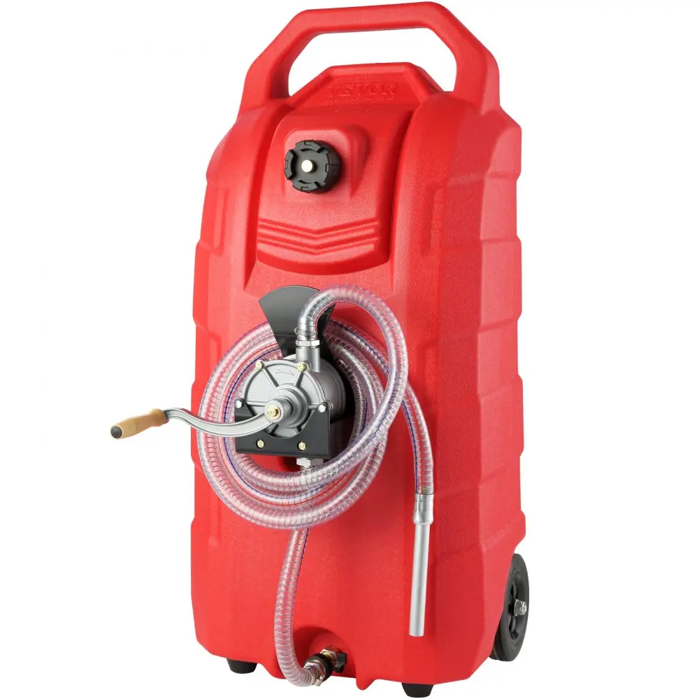 【summerfinds】VEVOR 16 Gallon Fuel Caddy, 7.8 L/min, Portable Gas Storage Tank Container with Hand Pump Rubber Wheels, Fuel Transfer Storage Tank for Gasoline Diesel Machine Oil Car Mowers Tractor Boat Motorcycle