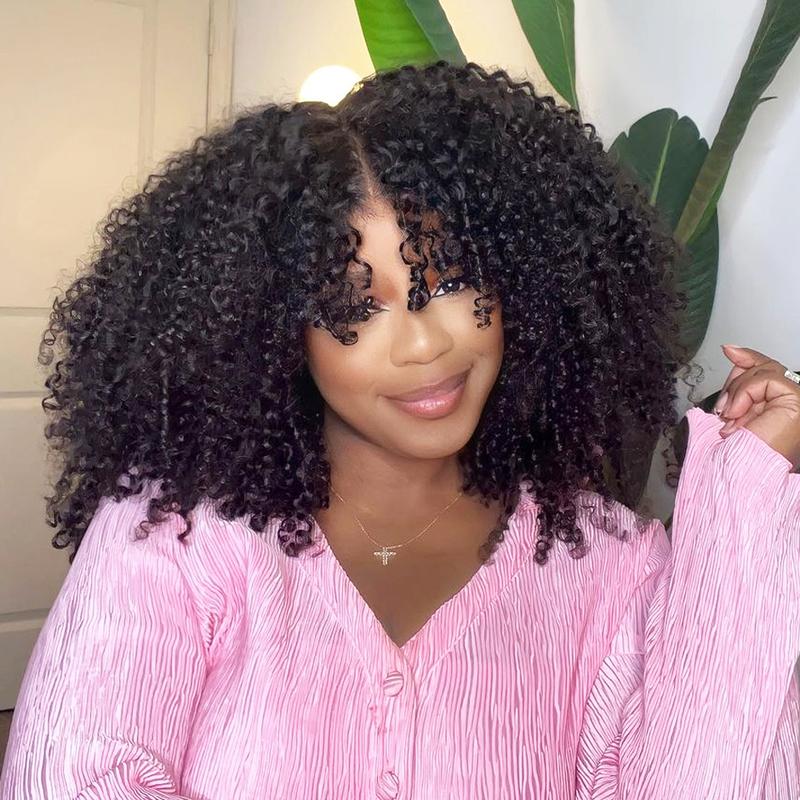 FORGIRL FOREVER Afro Curly Wigs 7x5 Bleached Knots Pre Cut Kinky Curly Wear Go Glueless Wig Preplucked 13x4 Human Hair Lace Frontal Wigs #TikTokShopBacktoSchool