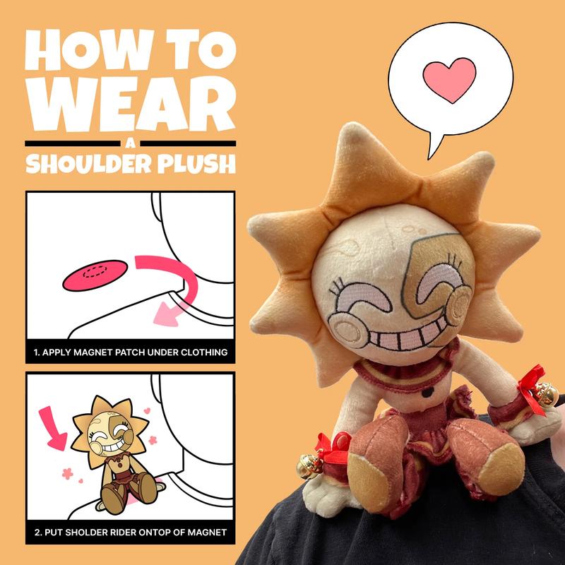 Youtooz FNAF Sun Plush Shoulder Rider 6" inch, Magnetic Collectible from Five Night's at Freddys