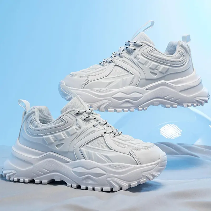 Men's Fashionable Patchwork Design Lace Up Low Top Sneakers, Casual Comfortable Breathable Sports Running Shoes, Male All-match Round Toe Chunky Sneakers for Daily Wear, Closed, Athletic Running Shoes, Trendy Running Shoes, Running Trainers