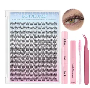 SOSIAYCICI Eyelash Kit 9-12mm 168Pcs Wispy Natural Clusters Eyelash DIY Lash Extension Kit with Lash Bond&Seal, Lash Tweezers, DIY Eyelash Extension Kit for Beginners Makeup Cosmetic