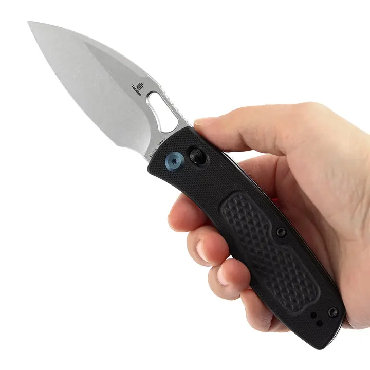 Heron Crossbar Lock Folding Knife - 3.13" Stonewashed/Blackwash Nitro V Blade | Black/Olive Green/Gray G10 Handle with Diamond Pattern | Johan Jordaan- B2124V4 Survival Supplies Survival Tools