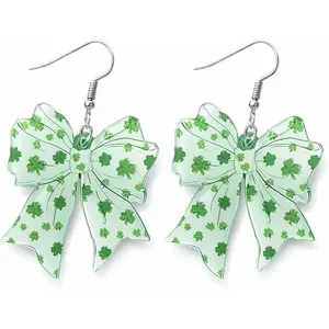 St Patricks Day Shirts for Women Green Shamrock Earrings Long Irish Earrings Holiday Outfit St Patricks Day Gifts