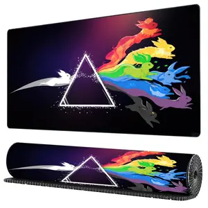 Trippy Eevee Evolution Mouse Pad Grande non-slip and washable rubber base, suitable for computers and office decoration - an ultra-long computer accessory, the preferred gift for gamers, fashionable decoration for study and work area