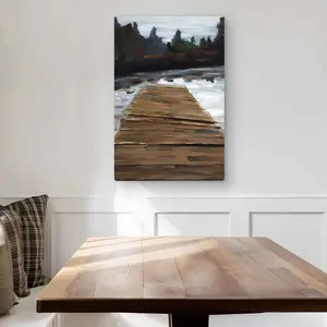Begin Home Decor C1MP2030OLWYHA 20 x 30 in. Dock & Lake - Gray Hygge Metal Print Wall Art for Home Decor