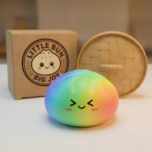 Squishy Dumpling Stress Balls for Adults, Dumpling Squishy Toys for Kids, Dumpling Fidget Sensory Toy,3.15 inches in Diameter Squeeze Dough Ball Stress Relief Toy, Stretchy Stress Ball Squish Toys