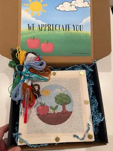 Teacher Appreciation Needlepoint Canvas Kit Box