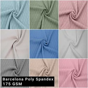 Multicolor Ideal for Apparel, Dresses, Tops & DIY Projects Fabric by the Yard – 175GSM, 60" Wide Barcelona Poly Spandex, Medium Weight, Soft & Breathable, Minimal Stretch - SKU 877