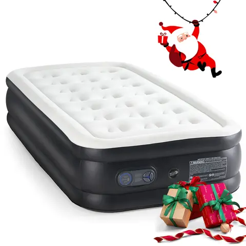 Air Mattress - 22" Inflatable Blow Up Mattress Airbed with Built-in High Capacity Pump, Adjustable, Non-Slip Bottom,Portable for Home or Camping