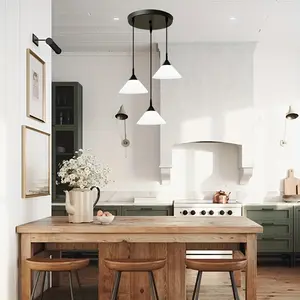 Minimalist Restaurant Pendant Light, Nordic Table Bar Lamp, Bedroom Bedside Lamp, Three-Head Creative Industrial Style Hanging Lamp