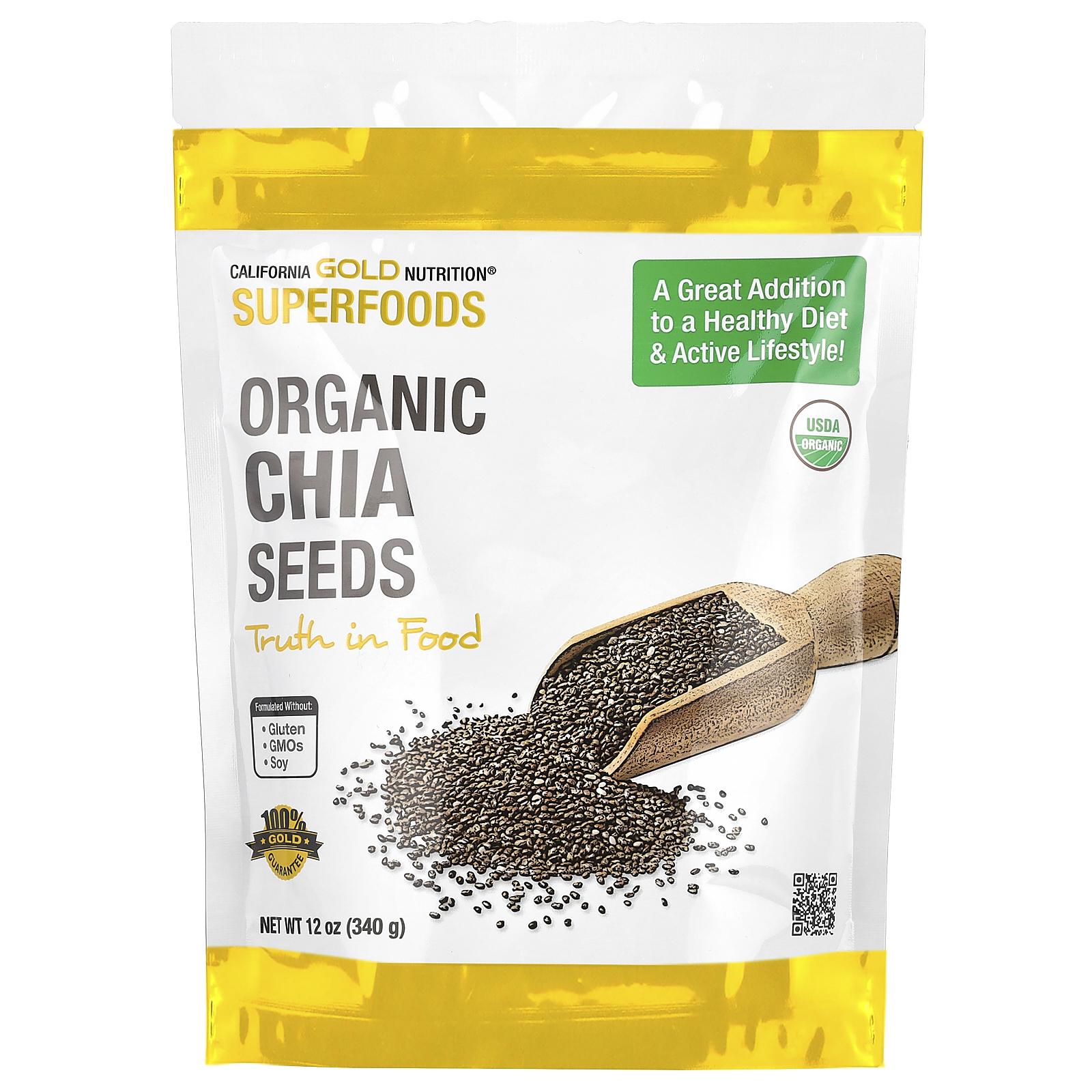 California Gold Nutrition Superfoods, Organic Chia Seeds, 12 oz (340 g)
