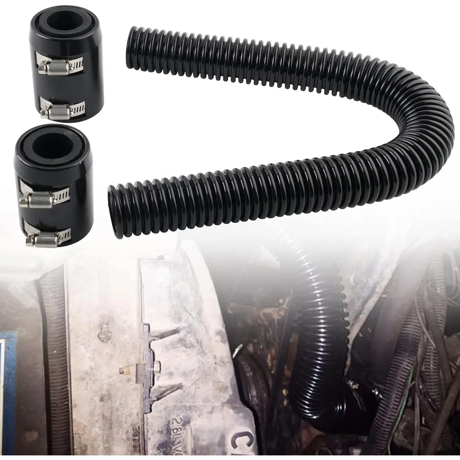 car stuffUniversal 24" Flexible Radiator Hose Stainless Steel Universal Water Hoses Adapter Coolant Radiator Hose Kit Could be Used with 1-1/4", 1-1/2", 1-3/4" or 12026