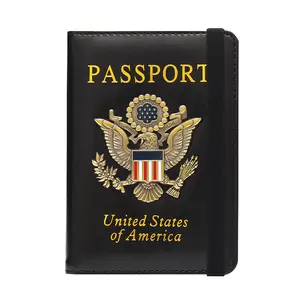 A useful bag Blocking Passport Holder for Women Men, Leather Passport Travel Wallet with 3D Metal Badge, Travel Document Holder Cover Accessories