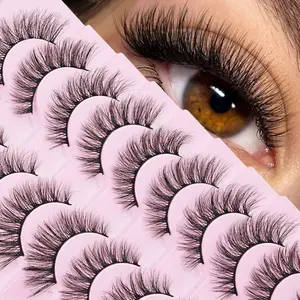 10 Pairs Of Natural Fluffy False Eyelashes, Naturally Extend The End Of The Eye, Beautiful False Eyelashes, Thick, Reusable, Eyelash Extensions
