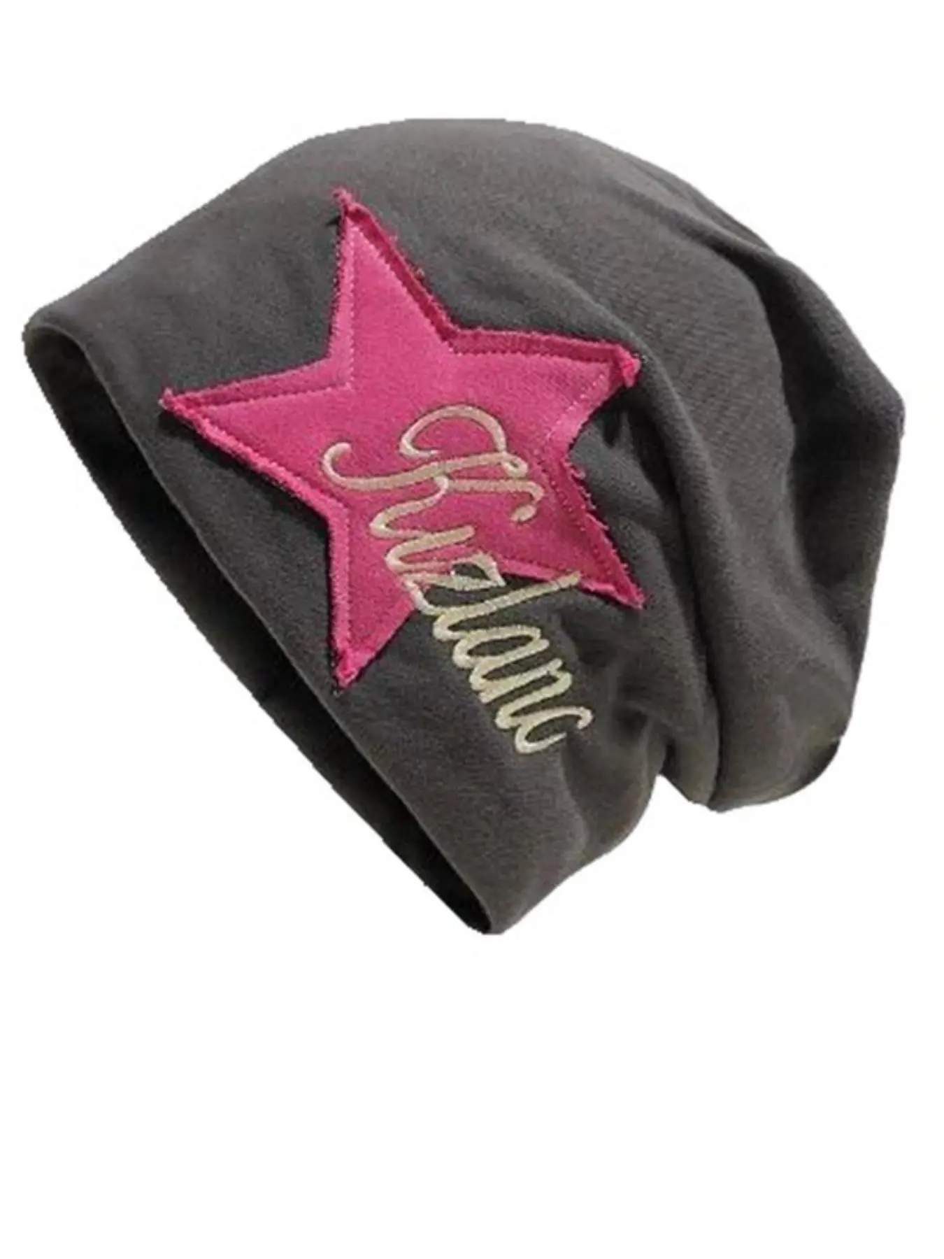 American Street Star Embroidered Beanie Hat, Embroidery Hat, Unisex Autumn Winter Hip Hop Culture Pile Cap, Sweet Cool Vintage Cold Hat for Men Women Embroidered Beanies, Beanies Hats