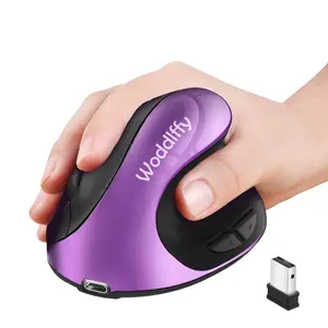 Ergonomic Mouse Wireless,Rechargeable Vertical Mouse Right Handed Small Mouse with 5 Buttons Mouse for Laptop,Desktop,PC, MacBook（Purple