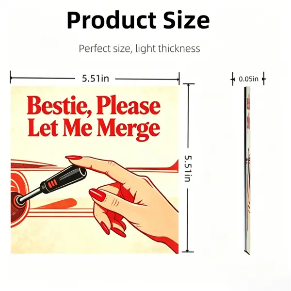 Funny "Bestie, Please Let Me Merge" Retro Comedy Magnetic Car Sticker - UV Resistant, Weatherproof, Flexible Magn., Removable, No Residue Auto Accessory - Outdoor Safe Stickers for Cars, Vehicle Decor for Rush Hour Use, Auto Accessories sohochic