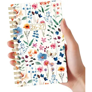 Pocket Planner 2026-2027 - Pocket Calendar 2026-2027 for Purse, JULY 2026 - JUNE 2027, 6.77" x 4.13", Weekly and Monthly Planner with Colorful Tabs, Double-side  Pocket, Holidays - Wildflowers