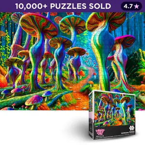 What The Puzzles – Mushrooms I 1000 Piece Jigsaw Puzzle for Adults, Premium Funny Gift, Non-Glare Puzzle with Hidden Details