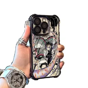 Shinobu and Kochō Anime Slayer Demons Phone Case for iPhone 17 16 15 14 13 12 11 Pro Max Plus TPU Anti-Fall Transparent Soft Back Cover Animal Colorful Protective