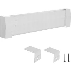 VEVOR Baseboard Heater Covers, Premium Series 3 ft Standard Electric Heating Unit Front Cover for Home Improvement, Heavy-duty Steel, Easy Installation for Bedroom Replacing Old Cover, White
