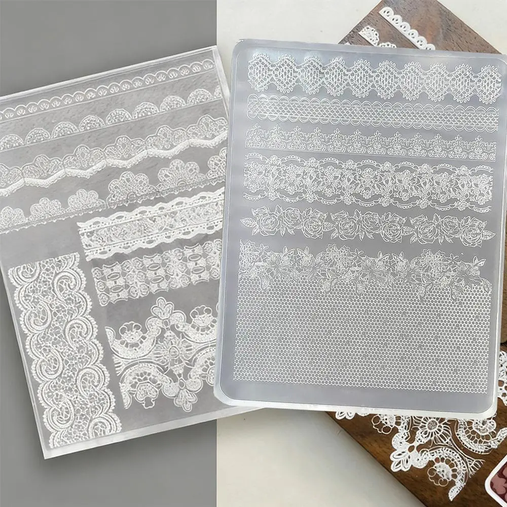 1pc Sweater Knitting Lace 3D Silicone Nail Mold Lace Flower Design Acrylic Nail Template Transparent Nail Art Decoration Mold