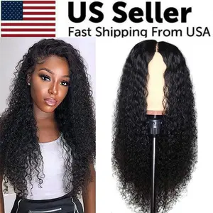 Hair Front Wig Womens Brazilian Human Long Curly Lace Wavy Hair Wigs US