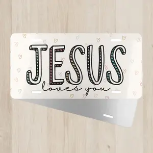 Jesus Loves You Christian Religious Gift, Front Car License Plate, Religious Car Tag, Car License Plate Accessories, Car License Plate Tag